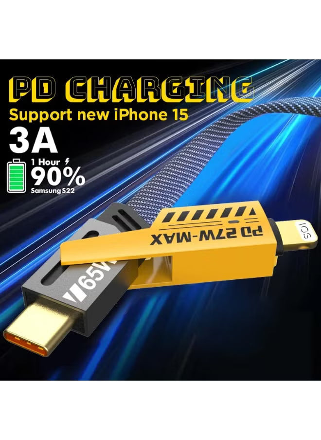 كابل شحن سريع 4 في 1 بقوة 65 واط